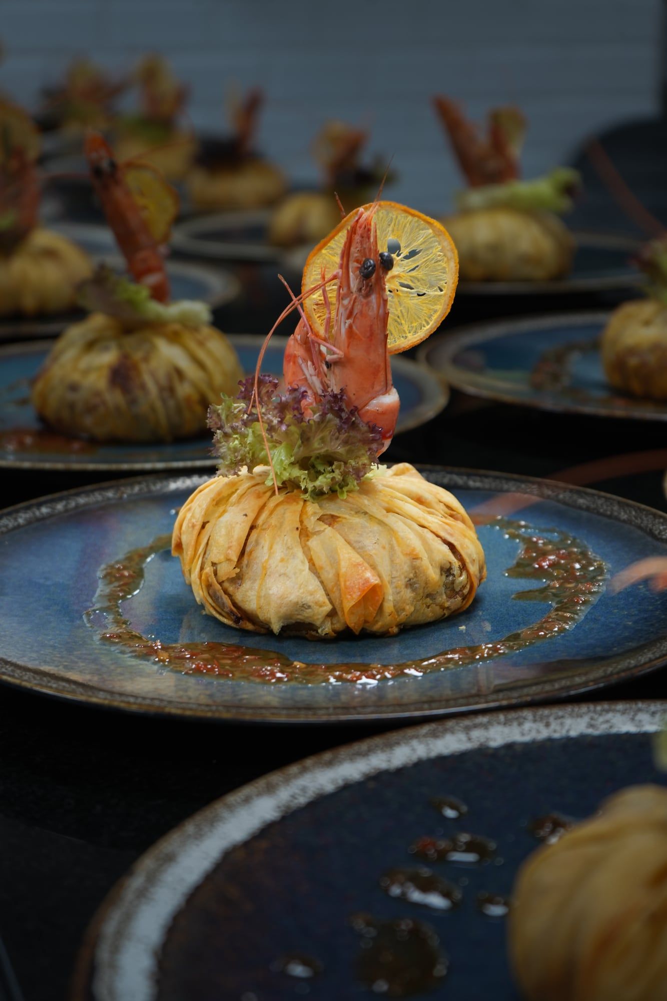 Plated signature dish in a Marrakech restaurant